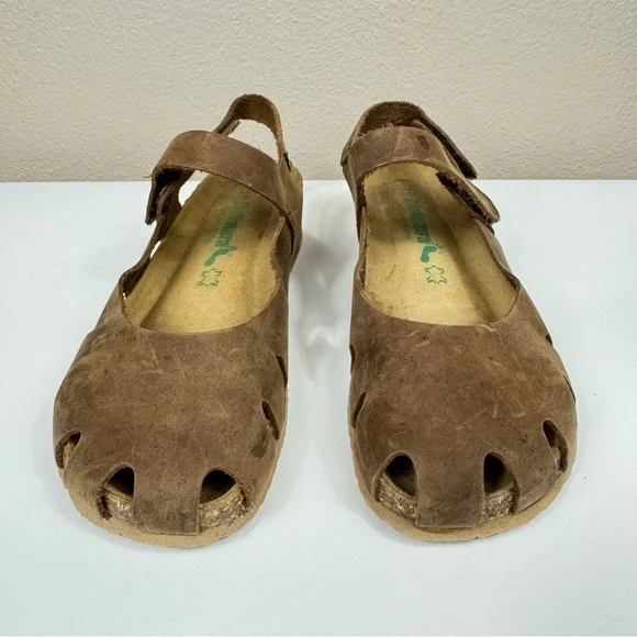 Bionatura leather Mary Jane cork heel shoes Brown Comfort - Picture 5 of 12